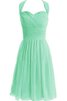 Robe demoiselle d'honneur courte de dos nu en chiffon avec zip ruché - 1