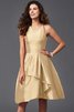 Robe demoiselle d'honneur naturel courte de princesse de lotus en taffetas - 13