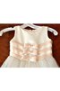 Robe de cortège enfant plissage manche nulle ceinture avec nœud à boucles textile en tulle - 4