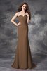 Robe demoiselle d'honneur longue naturel de sirène avec chiffon ruché - 4