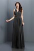 Reißverschluss Ärmellos Prinzessin Chiffon V-Ausschnitt Brautjungfernkleid - 2