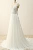 Strand V-Ausschnitt plissiertes A-Line Brautkleid mit Bordüre aus Chiffon - 2