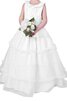 Robe de cortège enfant plissé ligne a avec sans manches avec gradins - 1