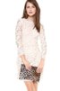 Robe de mariée modeste de col haut encolure ronde avec zip avec manche longue - 5