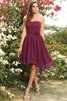 Abito da Damigella Cerniera con Fiore in Chiffon Cuore A-Line - 5