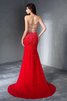 Perlenbesetztes Ärmellos Normale Taille Neckholder Attraktives Abendkleid - 2