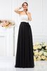 Vestido de Dama de Honor de Corte-A de Sin mangas de Hasta el suelo con Cintas - 1