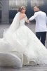 Robe de mariée naturel elégant de mode de bal en tulle de traîne moyenne - 2