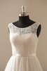 Schaufel-Ausschnitt A-Line Ärmellos Brautkleid mit Bordüre mit Gürtel - 2