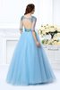 Vestido de Quinceañeras de Largo de Abalorio de Hasta el suelo de Escote en V - 2