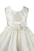 Abito da Cerimonia Bambini Senza Maniche Naturale con Piega A-Line Ball Gown Cappellino - 2