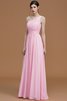 Ärmelloses Chiffon A Linie Gerüschtes Ein Schulterfreies Brautjungfernkleid - 28