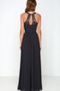 Robe demoiselle d'honneur plissé simple au niveau de cou avec sans manches - 2