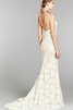 Robe de mariée naturel avec sans manches dénudé de traîne moyenne collant - 4