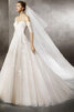 Robe de mariée en satin voyant jusqu'au sol naturel sexy - 4