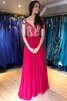 Normale Taille Modisch Spitze Ewiges Abendkleid aus Dehnbarer Satin - 1