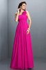 Ärmelloses A Linie Reißverschluss Plissiertes Brautjungfernkleid aus Chiffon - 11