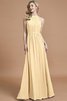 Robe demoiselle d'honneur naturel a-ligne manche nulle en chiffon de princesse - 11