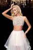 A Linie Tüll Zweistück Abendkleid mit Applikation ohne Ärmeln - 5