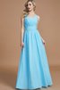 Abito da Damigella Senza Maniche Naturale in Chiffon Principessa A-Line - 4