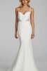 Vestido de Novia de Corte Sirena de Criss Cross de Cola Corte de Largo de Blusa plisada - 4