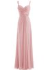Robe demoiselle d'honneur ruché avec zip en chiffon a-ligne longueru au niveau de sol - 11
