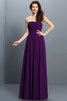 Prinzessin A Linie Plissiertes Bodenlanges Brautjungfernkleid aus Chiffon - 13