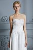 Robe de mariée avec bouton charmant a-ligne col en forme de cœur moderne - 7