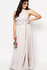 Abito da Damigella A-Line Senza Maniche con Spacco Davanti con Increspato in Chiffon Anello - 1