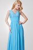 Plissiertes V-Ausschnitt Chiffon langes bodenlanges Brautjungfernkleid mit Bordüre - 5