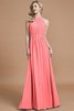 Robe demoiselle d'honneur naturel a-ligne manche nulle en chiffon de princesse - 33