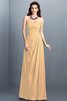 Abito da Damigella Senza Maniche A-Line in Chiffon A Terra con Festone - 12