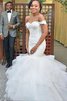 Vestido de Novia de Cola Barriba de Escote con Hombros caídos de Natural - 1
