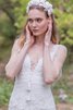 Robe de mariée simple plissage classique jusqu'au sol appliques - 3