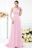 Robe demoiselle d'honneur plissage avec fleurs avec chiffon ligne a au drapée - 22