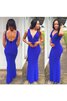 Moderno Vestido de Fiesta de Corte Sirena de Sin mangas de Escote en V de Hasta el suelo - 2