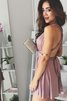 Normale Taille Seide Wie Satin A-Linie Mini Abiballkleid ohne Ärmeln - 2