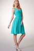 Robe demoiselle d'honneur bref plissé entrecroisé ruché avec zip - 2