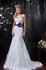 Vestido de Novia de Corte Sirena de Cordón de Apliques de Cola Barriba de Flores - 1