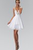 Robe de graduation col élisabéthain a-ligne en chiffon ruché avec perle - 1