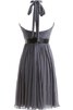 Robe demoiselle d'honneur naturel avec zip avec gradins de dos nu avec chiffon - 2