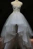 Abito da Sposa Semplice Lupetto moda Senza Maniche Buco Della Serratura Schiena in Pizzo - 4