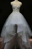 Robe de mariée facile decoration en fleur elevé haut bas textile en tulle - 4