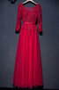 Robe de bal col en bateau glamour avec ruban modeste formelle - 1