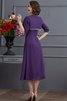 Abito mamma Sposa in Chiffon Corto Senza Maniche Principessa con Perline - 2