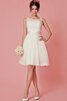 Ärmelloses Reißverschluss informelles sexy Brautkleid mit Bordüre mit Gürtel - 5