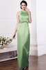 Robe demoiselle d'honneur naturel longue de fourreau avec perle col u profond - 26
