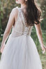 Blendend Langes Konservatives Brautkleid mit Bordüre mit Rücken Schnürung - 8
