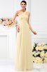 Vestido de Dama de Honor de Corte-A de Hasta el suelo de Cremallera de Largo - 6