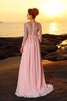 Robe de bal de col bateau en chiffon avec perle de tour de ceinture en haute a-ligne - 2